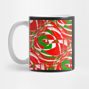 Red, green and white Mug